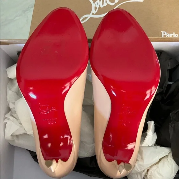 Authentic Christian Louboutin Pigalle Plato nude patent heel, size 39.5 - Picture 6 of 12